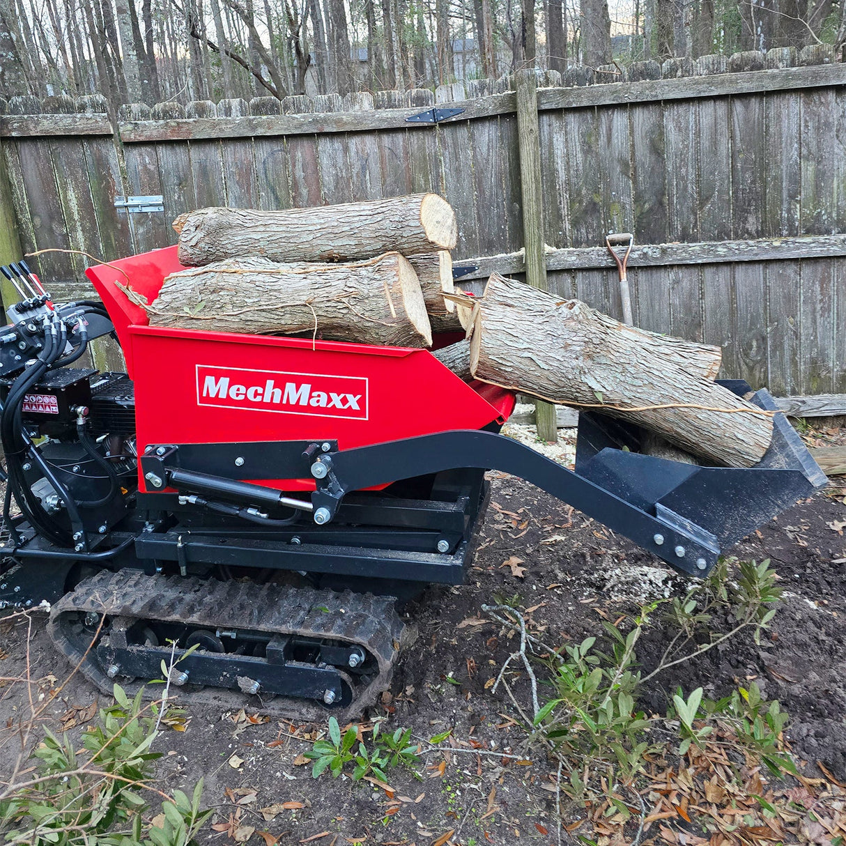 MechMaxx 1100lbs Capacity E-Start 10HP 302cc Gas Engine Tracked Dumper Hydraulic Tipping and Lifting with Front Shovel ,  D50HTFL