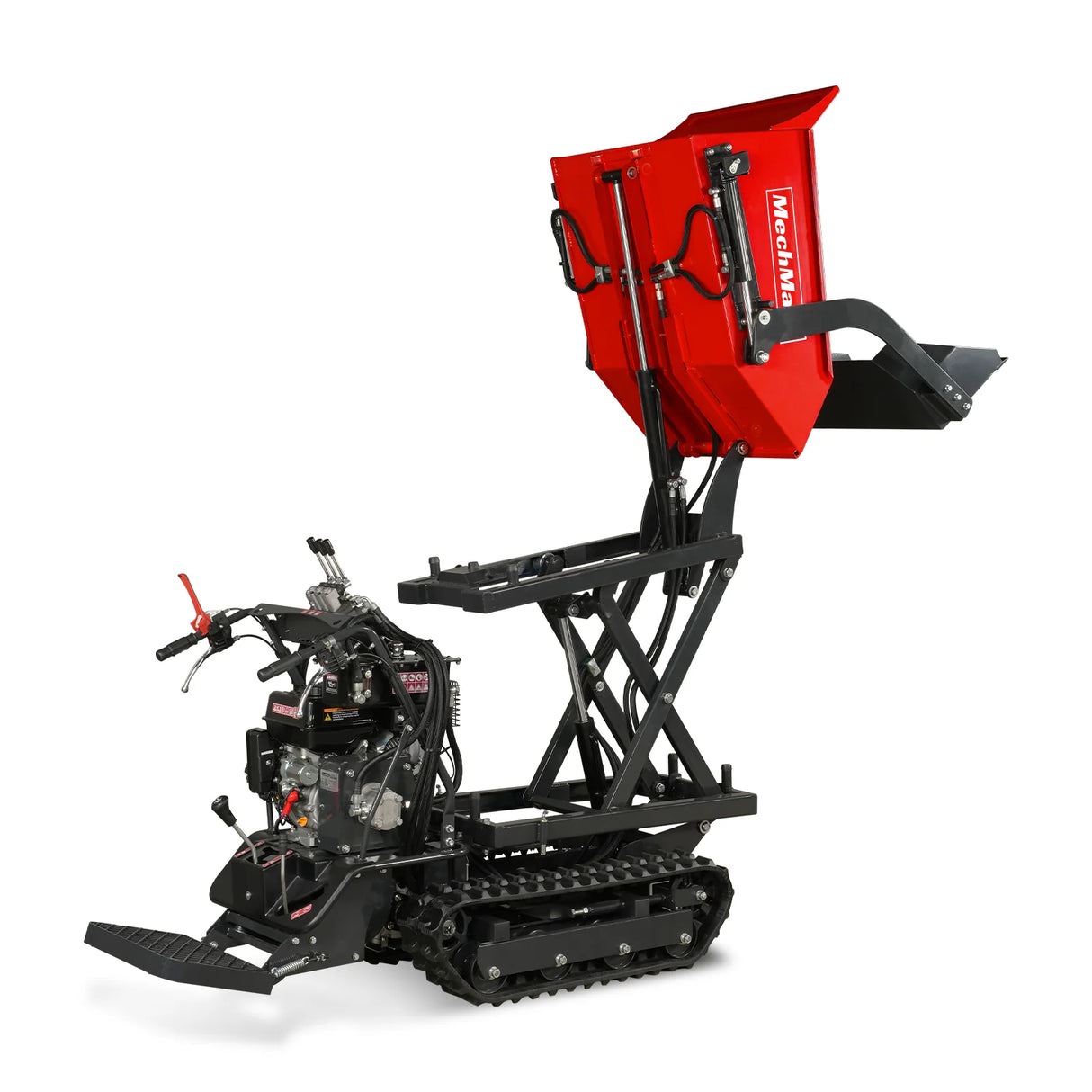 MechMaxx 1100lbs Capacity E-Start 10HP 302cc Gas Engine Tracked Dumper Hydraulic Tipping and Lifting with Front Shovel ,  D50HTFL