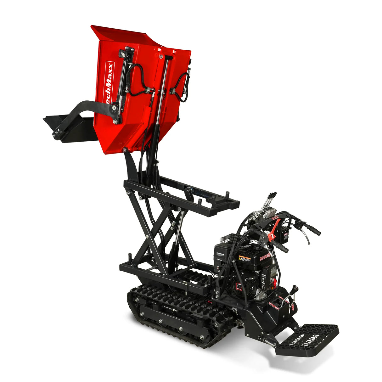 MechMaxx 1100lbs Capacity E-Start 10HP 302cc Gas Engine Tracked Dumper Hydraulic Tipping and Lifting with Front Shovel ,  D50HTFL