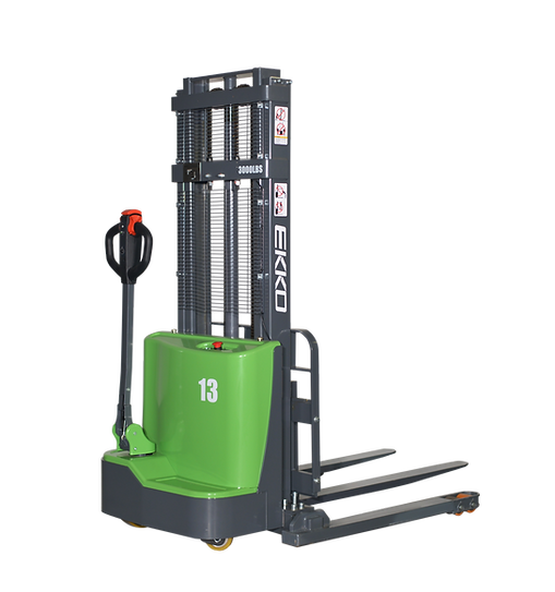 EKKO Lithium Straddle Stacker 2800 lb Capacity 145" Height EB13C-145LI