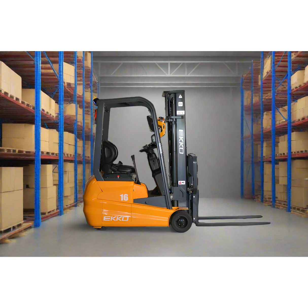 3-Wheel Electric Forklift | 3500 lbs | 138"Lift | EKKO EK16A-138