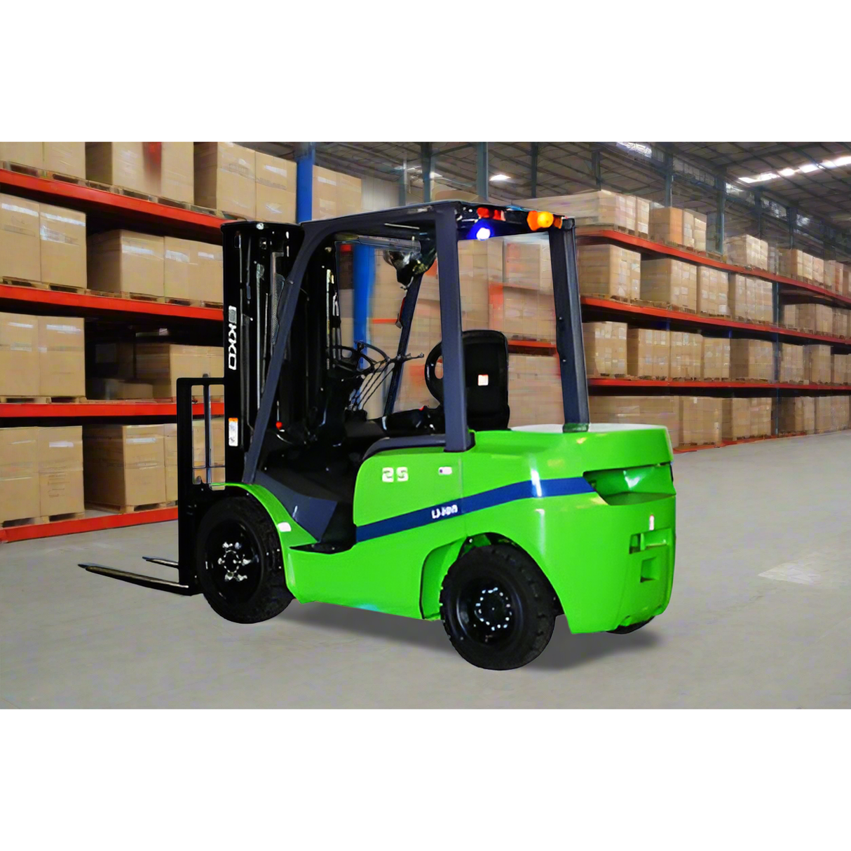 4 Wheel Electric Forklift | 5000 lbs Capacity | Raised Height 185'' | EKKO EK25GT-LI