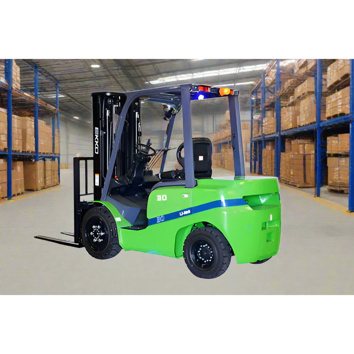 4 Wheel Electric Forklift | 6000 lbs Capacity | Raised Height 185'' | EKKO EK30GT-LI
