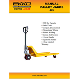 Manual Pallet Jack | 5500 lbs Capacity | Raised Height 7.5'' | EKKO A25