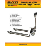 Manual Pallet Jack | Stainless Steel |5500 lbs Capacity | EKKO A25S