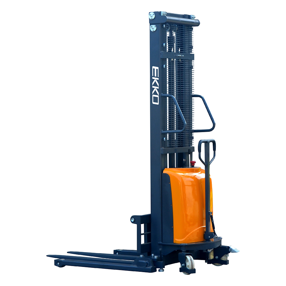 Semi-Electric Straddle Stacker | 3300 lbs Capacity | Lift Height 138'' | EKKO EA15D