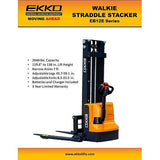Electric Straddle Stacker | 2640 lbs Capacity | Lift Height 138'' | EKKO EB12E-138