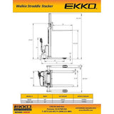 Electric Straddle Stacker | 2640 lbs Capacity | Lift Height 138'' | EKKO EB12E-138