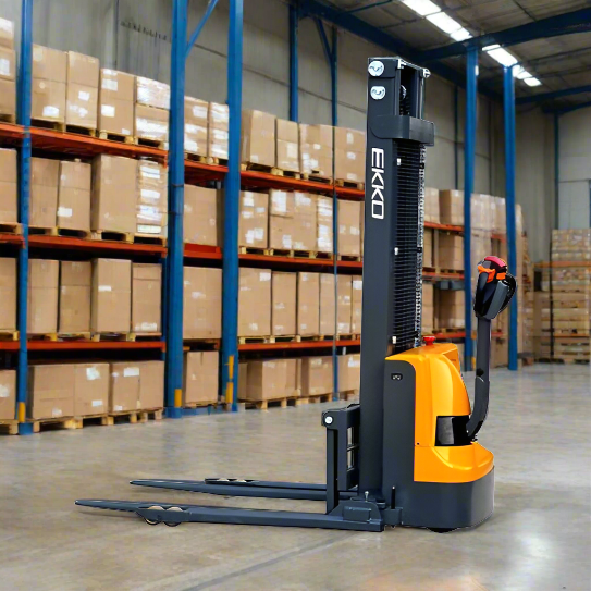 Electric Straddle Stacker | 3000 lbs Capacity | Lift Height 145.67'' | EKKO EB12EA