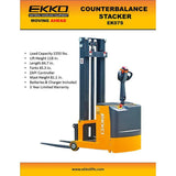 Electric Counterbalanced Walkie Stacker | 1550 lbs. | Lift Height 118''| EKKO EK07S
