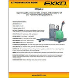 Pallet Jack | Electric Rider | 6600 lbs Capacity | EKKO EP30A-Li