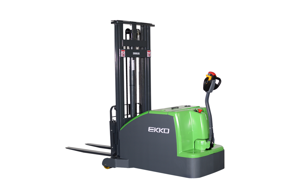 EKKO Lithium Counterbalanced Walkie Stacker 3000 lbs Capacity 130" Raised Height EK14CS-130Li