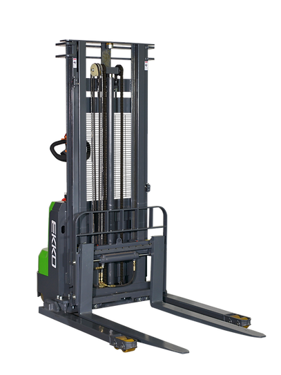 EKKO Lithium Straddle Stacker 3000 lb. Capacity 118" Height, Side Shift EB14CS-118Li