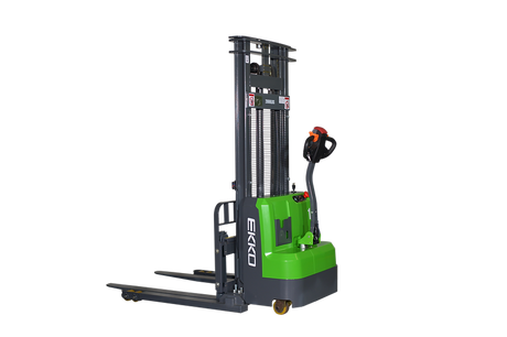 EKKO Lithium Straddle Stacker 3000 lb. Capacity 118" Height, Side Shift EB14CS-118Li
