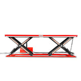 Stationary Electric Hydraulic Parallel Double Scissor Lift Table 3300lb Capacity,  108.3" x 31.5" Platform,  33.9" Lift Height,  UL Certified Motor,  ELT33P