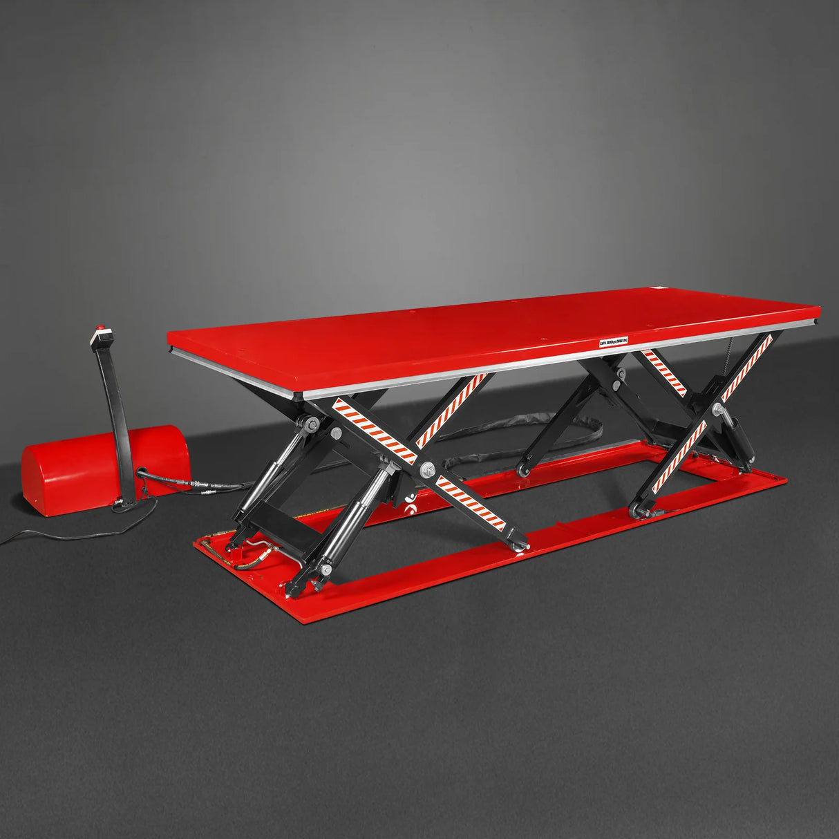 Stationary Electric Hydraulic Parallel Double Scissor Lift Table 6600lb Capacity,  112.9" x 39.4"Platform,  34.3"Lift Height, UL Certified Motor,  ELT66P