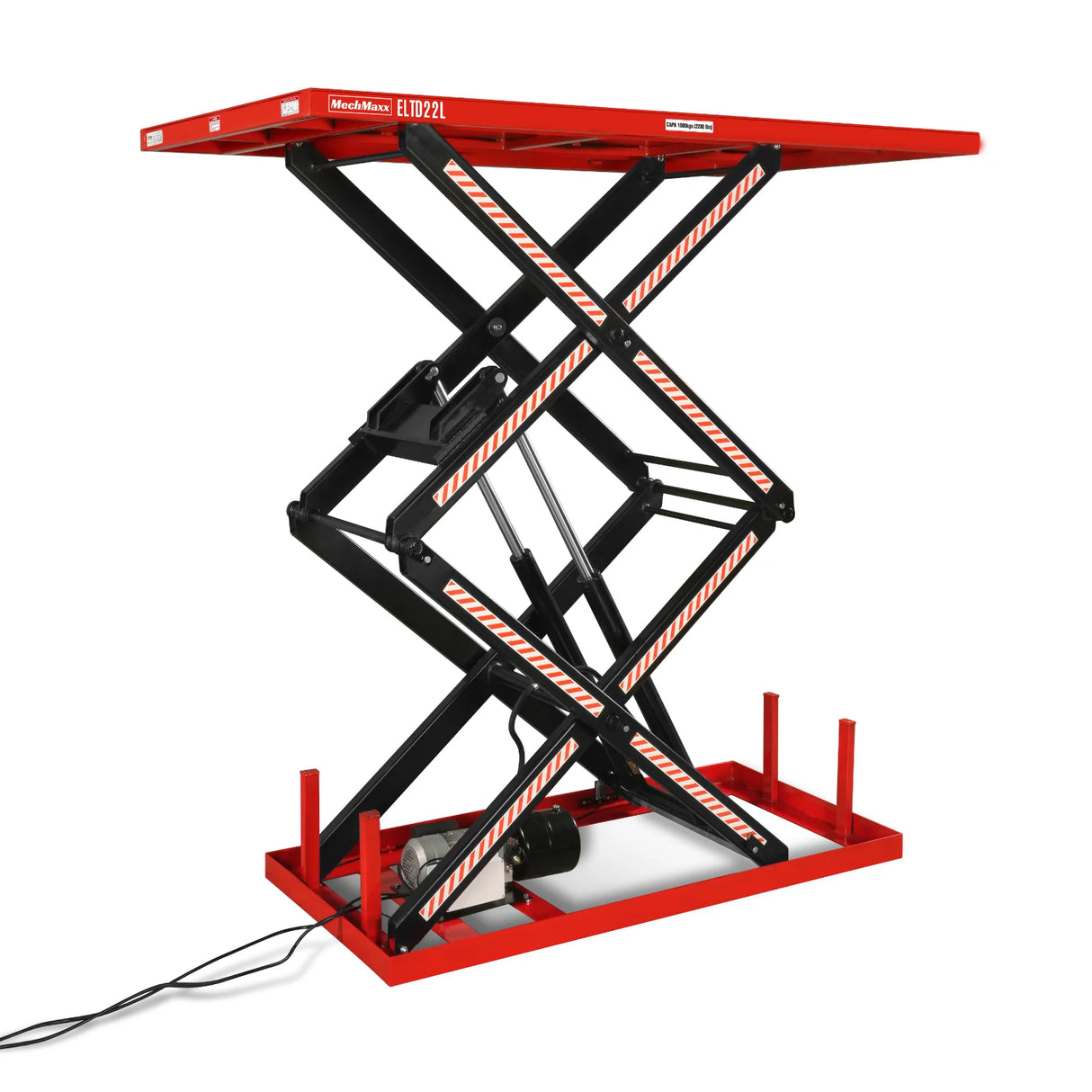 2200 lbs Capacity Stationary Powered Hydraulic Double Scissor Lift Table, 86.6" x 51.2" Platform, 94.5" Lift Height,  UL Certified Motor,  ELTD22L