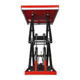 4400 lb Capacity Stationary Electric Hydraulic Double Scissor Lift Table - 63" x 39.4" Platform,  70.1" Lift Height,  UL Certified Motor,  ELTD44L