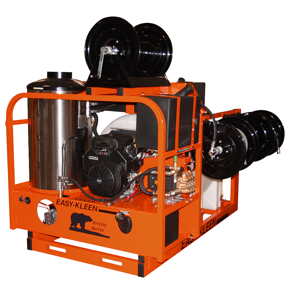 Easy Kleen 3,000 PSI 8 GPM Honda 24 HP Grizzly Industrial Oil Fired Hot Water Gas Pressure Washer EZO3008G/H