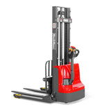2640lbs Lithium-ion Electric Straddle Stacker,  118" Lift,  Adjustable Legs & Forks,  F26-118S