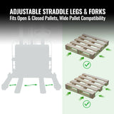 2640lbs Electric Straddle Stacker, 138" Lift,  Adjustable Legs & Forks,  F26-138SLA