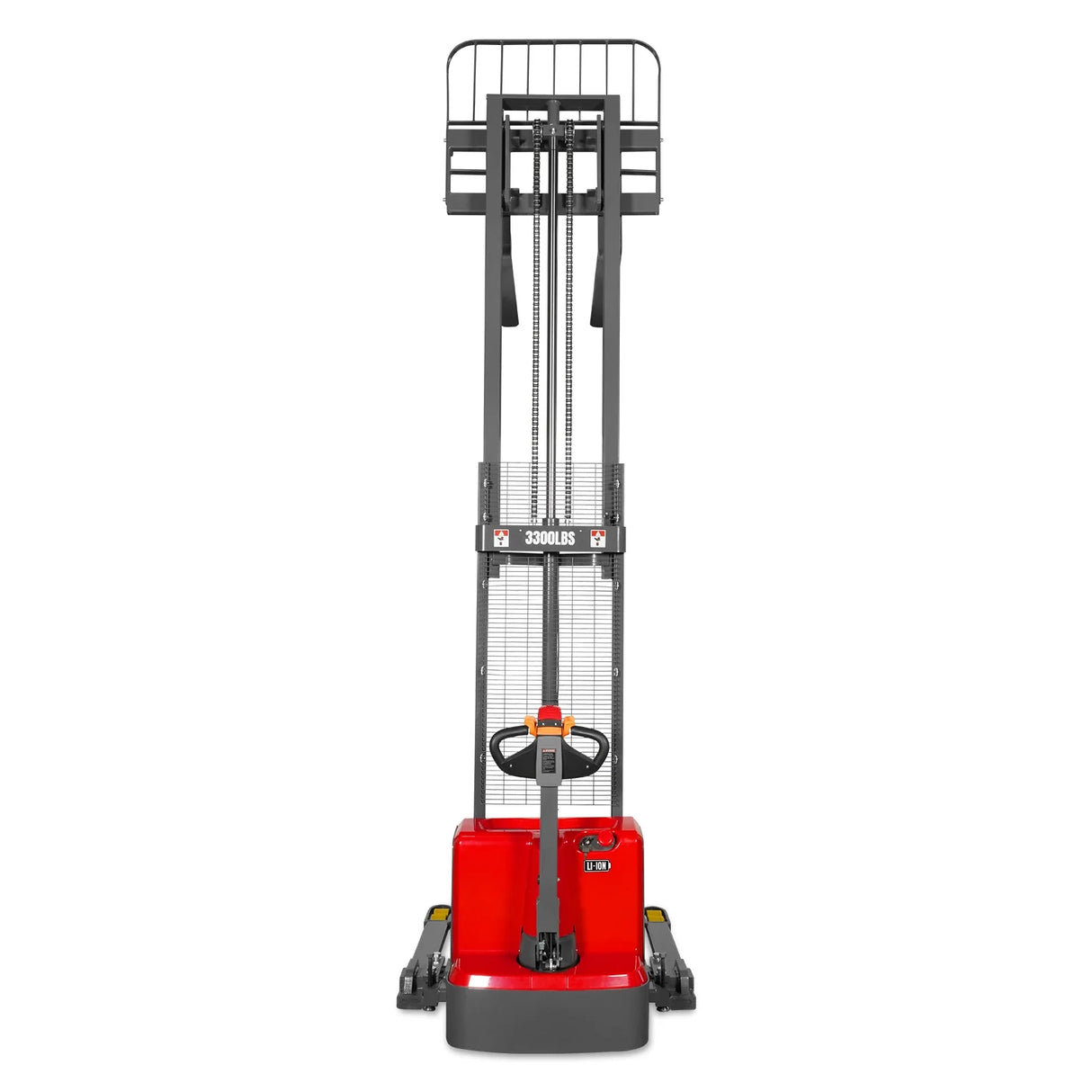 3300lbs Lithium-ion Electric Straddle Stacker,  118" Lift,  Adjustable Legs & Forks,  F33-118S