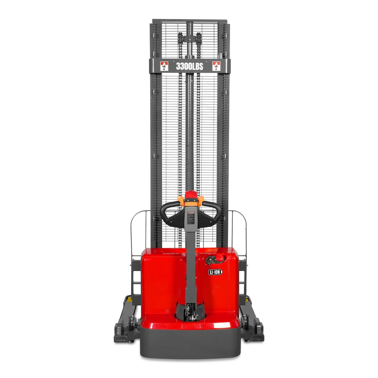 3300lbs Lithium-ion Electric Straddle Stacker,  138" Lift,  Adjustable Legs & Forks,  F33-138S