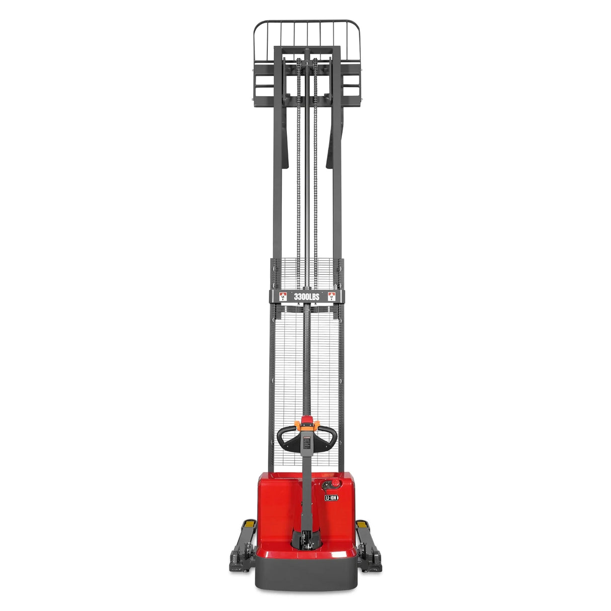 3300lbs Lithium-ion Electric Straddle Stacker,  138" Lift,  Adjustable Legs & Forks,  F33-138S