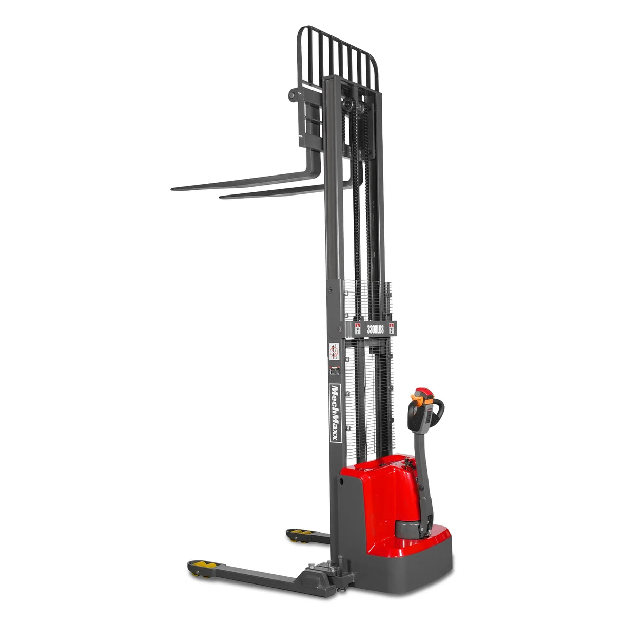 3300lbs Lithium-ion Electric Straddle Stacker,  98" Lift,  Adjustable Legs & Forks,  F33-98S