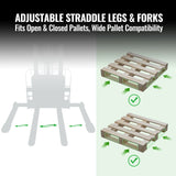 3300lbs Lithium-ion Electric Straddle Stacker,  118" Lift,  Adjustable Legs & Forks,  F33-118S