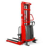 3300lbs Semi-Electric Straddle Stacker,  118" Lift,  Adjustable Legs & Forks,  S33-118S