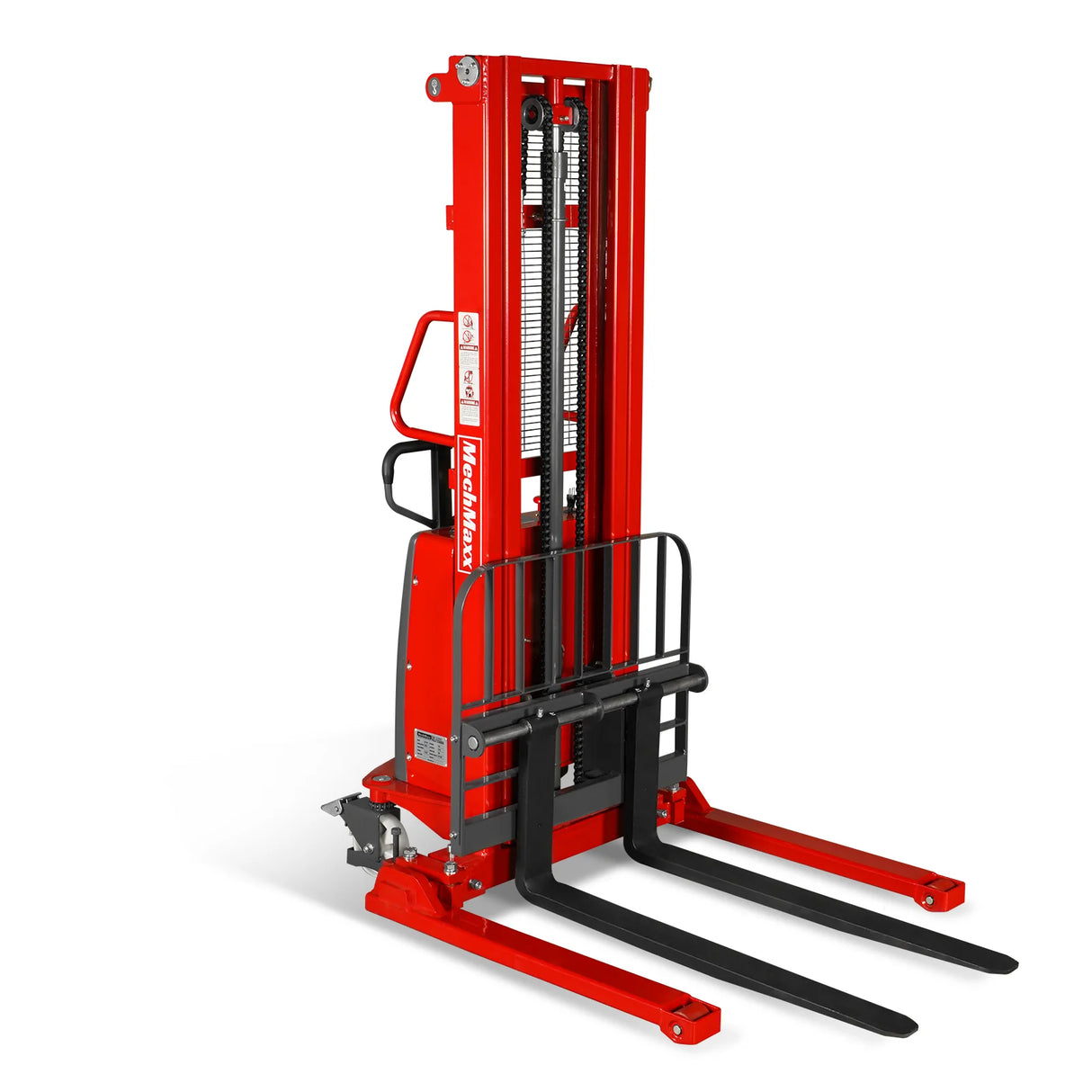 3300lbs Semi-Electric Straddle Stacker,  118" Lift,  Adjustable Legs & Forks,  S33-118S