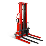 3300lbs Semi-Electric Straddle Stacker,  118" Lift,  Adjustable Legs & Forks,  S33-118S