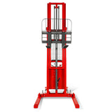3300lbs Semi-Electric Straddle Stacker,  118" Lift,  Adjustable Legs & Forks,  S33-118S
