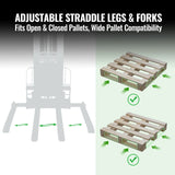 3300lbs Semi-Electric Straddle Stacker,  118" Lift,  Adjustable Legs & Forks,  S33-118S