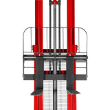 3300lbs Semi-Electric Straddle Stacker,  118" Lift,  Adjustable Legs & Forks,  S33-118S