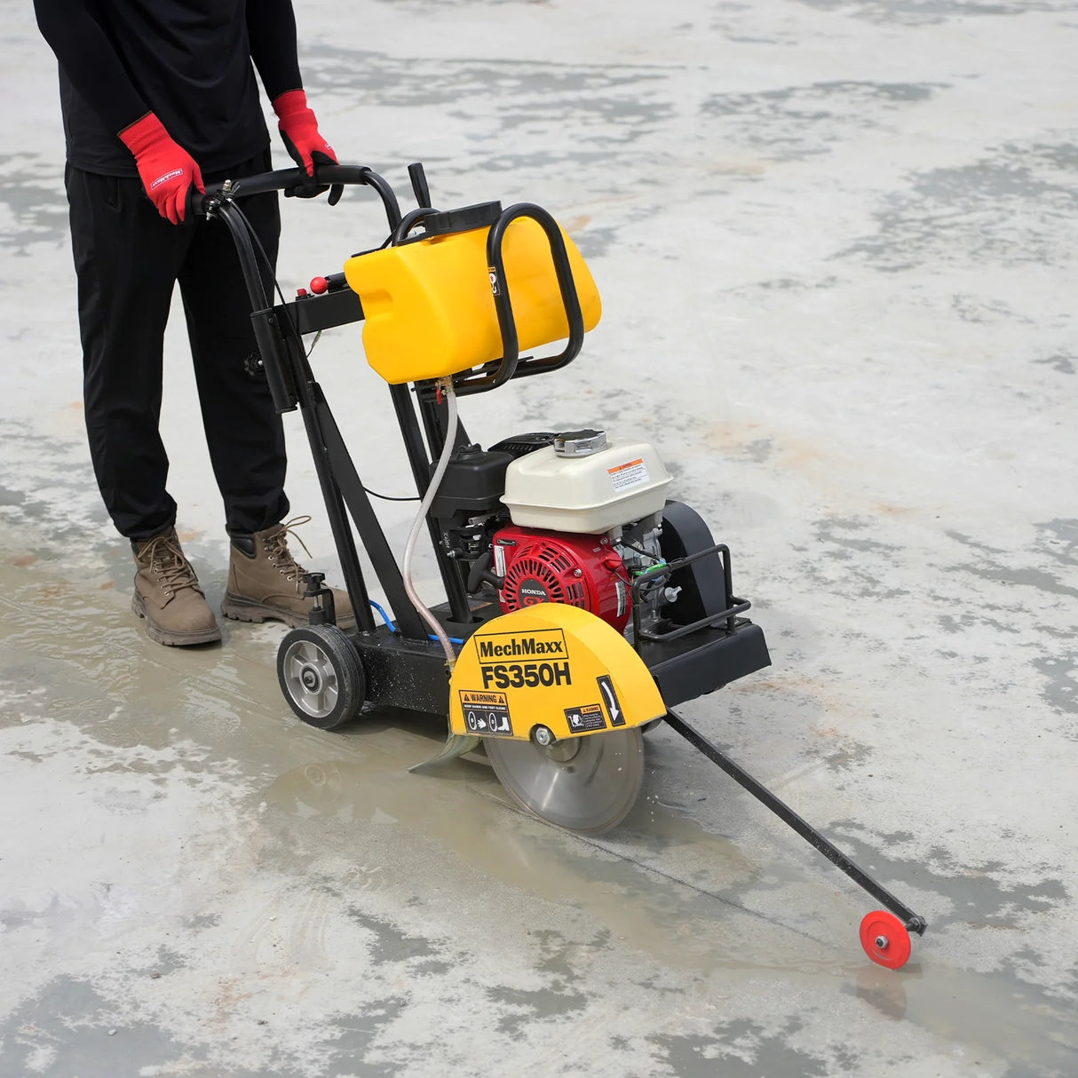 Honda GX160 Walk-Behind Concrete Floor Saw, 14 in Blade, 4 in Cutting Depth, FS350H
