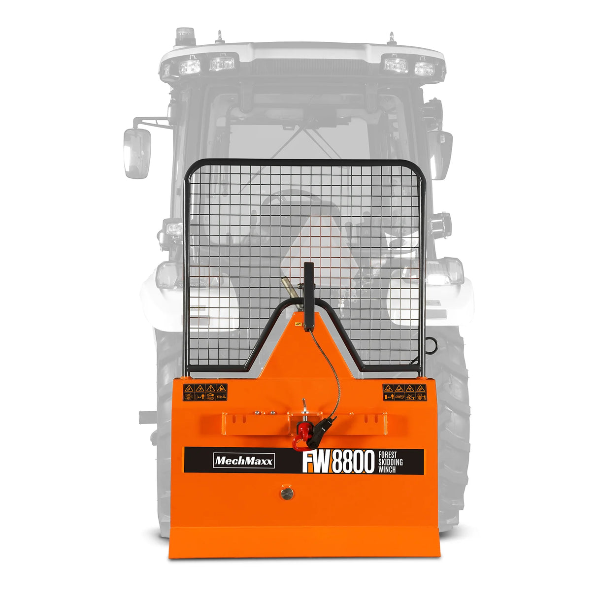 8800lbs 3-Point Hitch Forestry Log Skidding Winch,  200ft Cable Length,  25-60 HP Tractor,  Category 1 Hookup,  FW8800