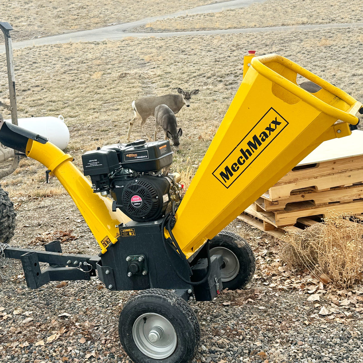 MechMaxx 5 inch E-start DUCAR 420cc Gasoline Engine Powered Wood Chipper,  GS1500