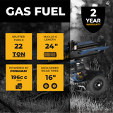22-Ton Gas Powered Hydraulic Log Splitter