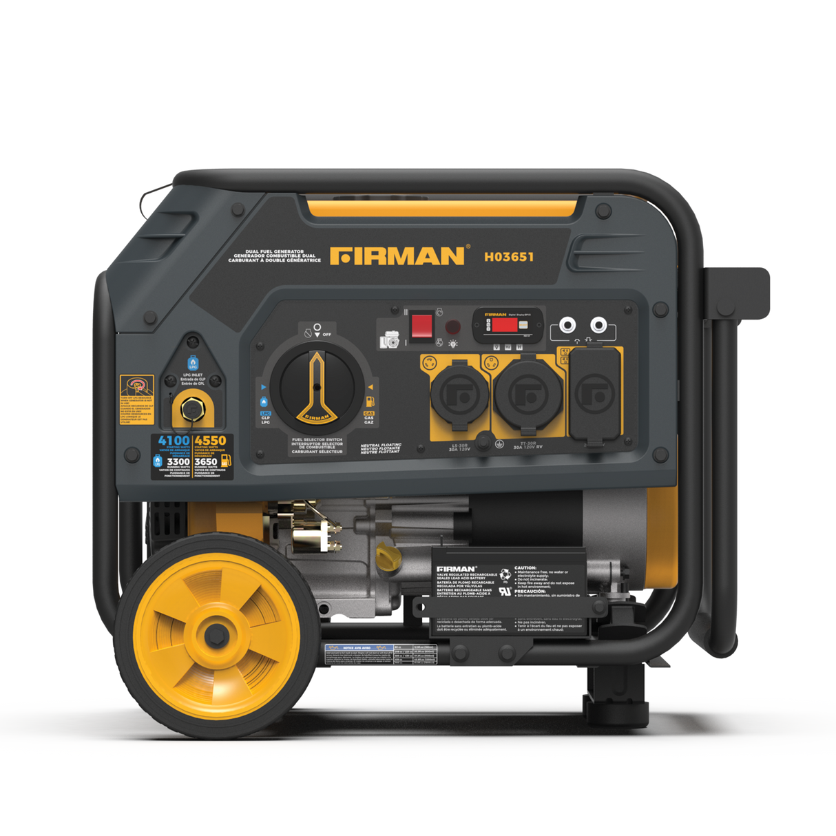 Dual Fuel 4550W Portable Generator Electric Start 120V