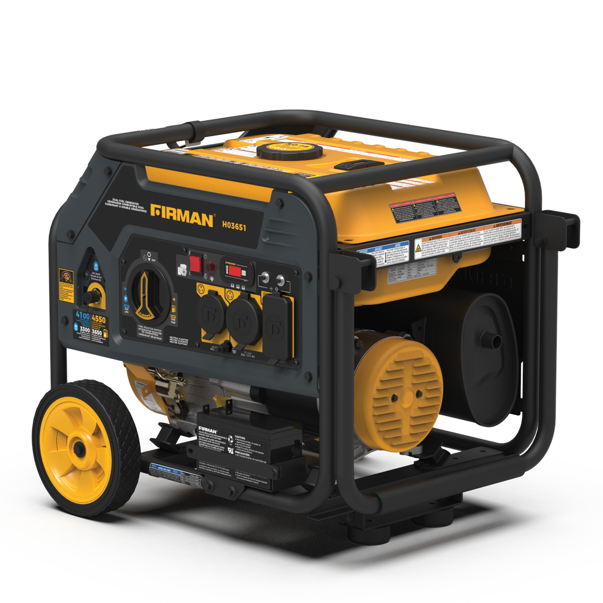 Dual Fuel 4550W Portable Generator Electric Start 120V