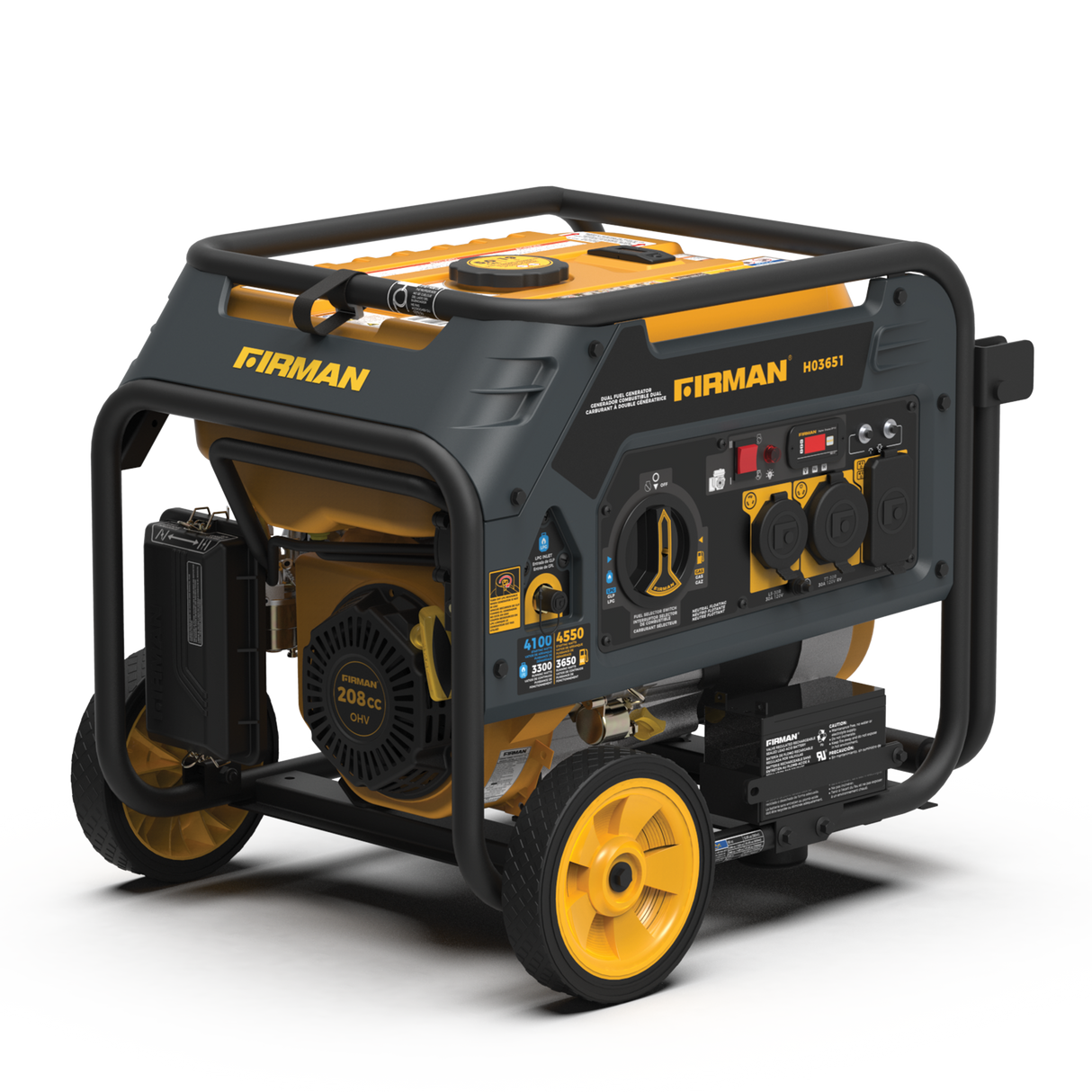 Dual Fuel 4550W Portable Generator Electric Start 120V