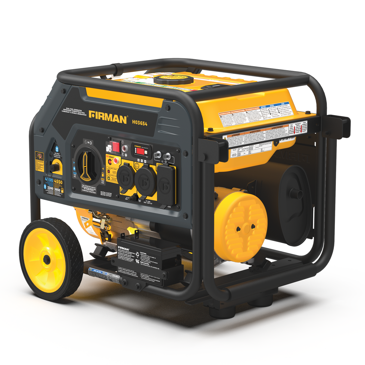 Dual Fuel 4550W Portable Generator Electric Start with CO Alert