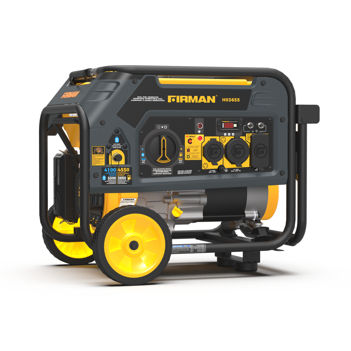 Dual Fuel Portable Generator 4550/3650W Recoil Start