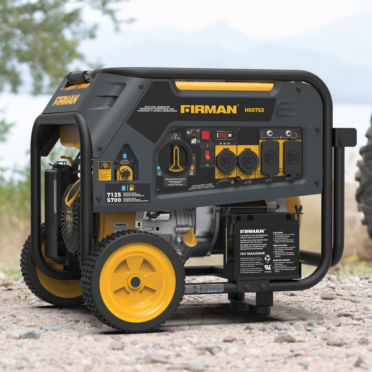 Dual Fuel Portable Generator 5700W Electric Start 120/240V
