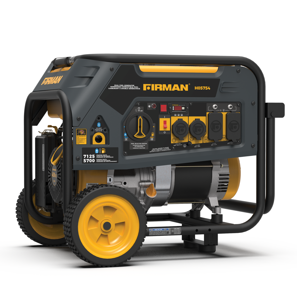 Dual Fuel Portable Generator 5700W Recoil Start 120/240V
