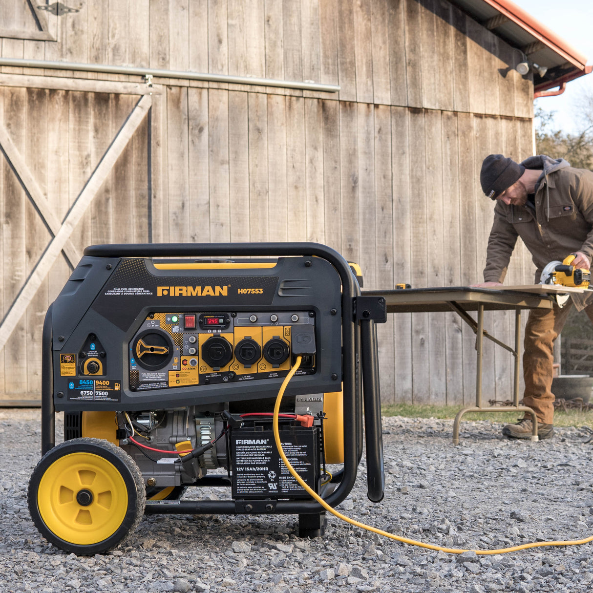 Refurbished Dual Fuel Portable Generator 9400W Electric Start 120/240V with CO Alert
