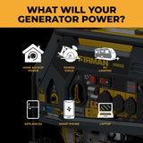 Dual Fuel Portable Generator 10000W Electric Start 120/240V with CO alert