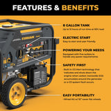 Dual Fuel Portable Generator 10000W Electric Start 120/240V with CO alert